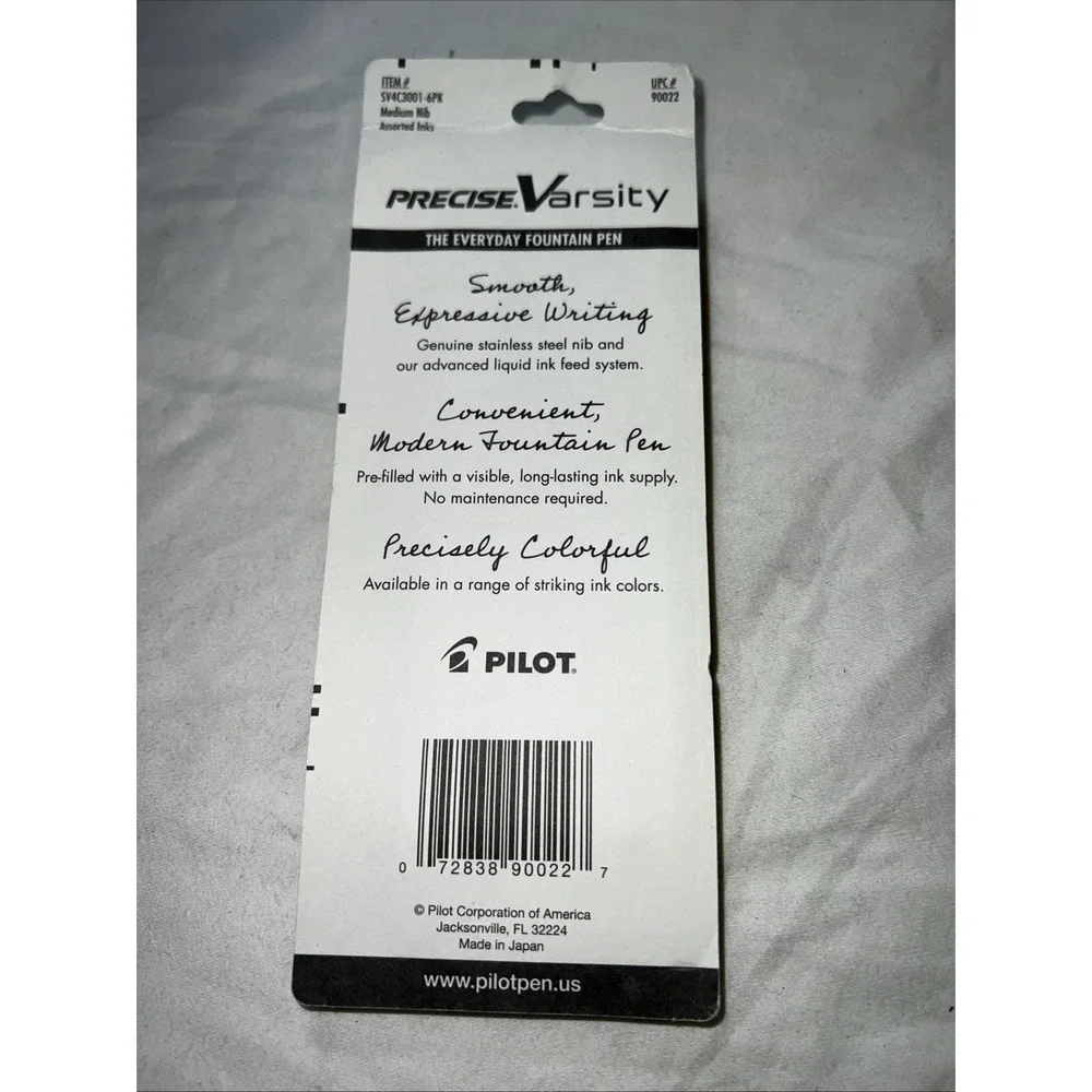 PILOT Varsity Disposable Fountain Pens, Medium Point Stainless Steel Nib,
